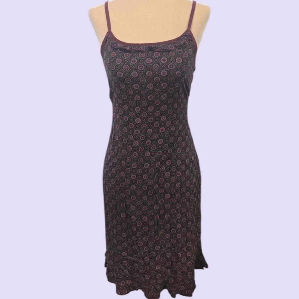 Plum micro print slip dress